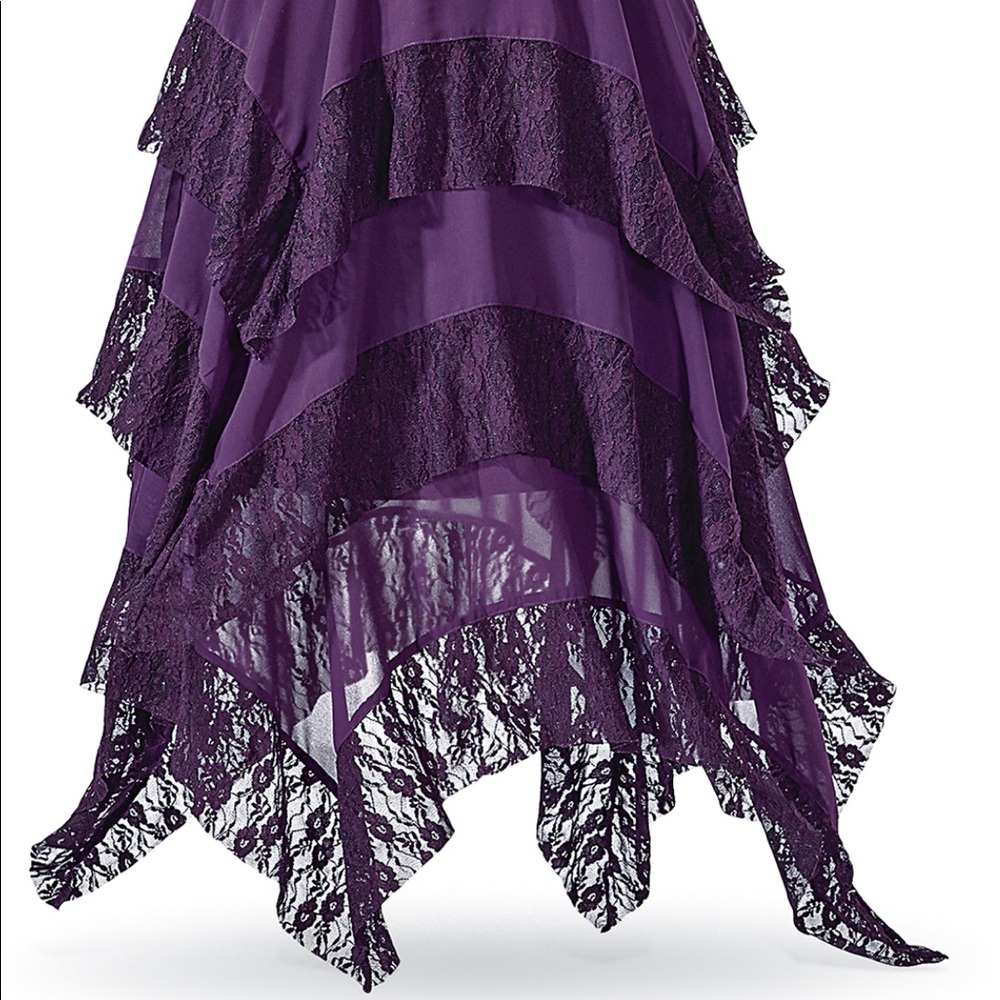 laced chiffon dress - Picture 4 of 5